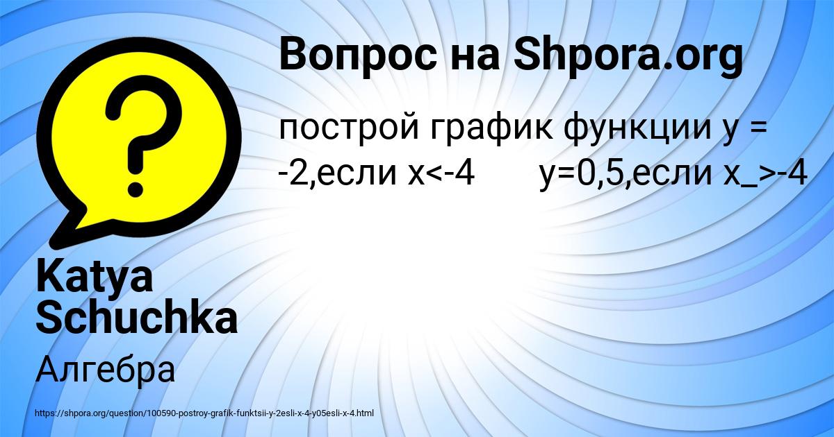 Картинка с текстом вопроса от пользователя Katya Schuchka
