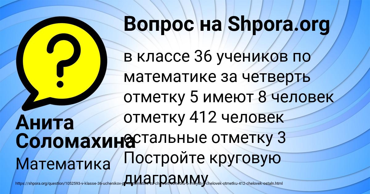 Картинка с текстом вопроса от пользователя Анита Соломахина