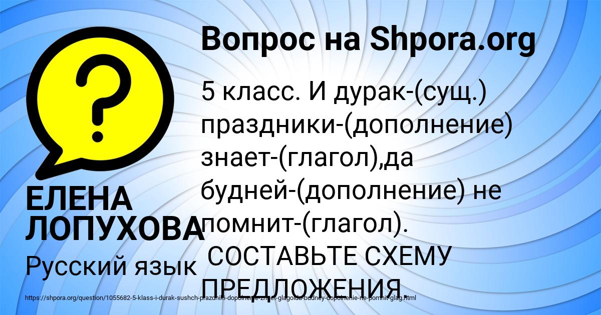 Картинка с текстом вопроса от пользователя ЕЛЕНА ЛОПУХОВА