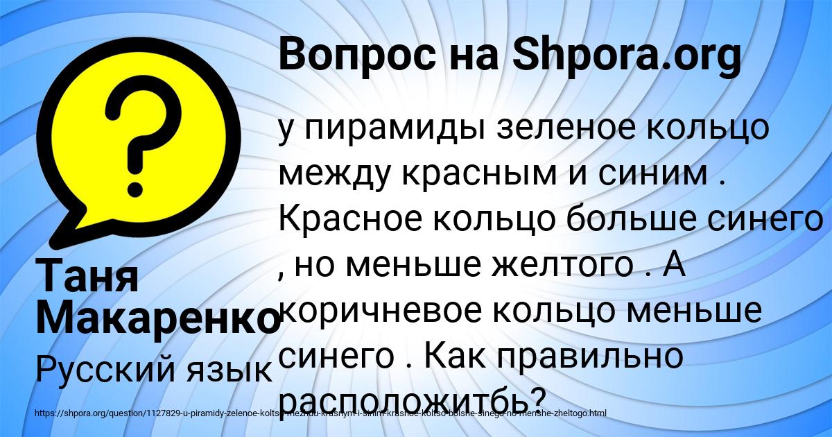 Картинка с текстом вопроса от пользователя Таня Макаренко