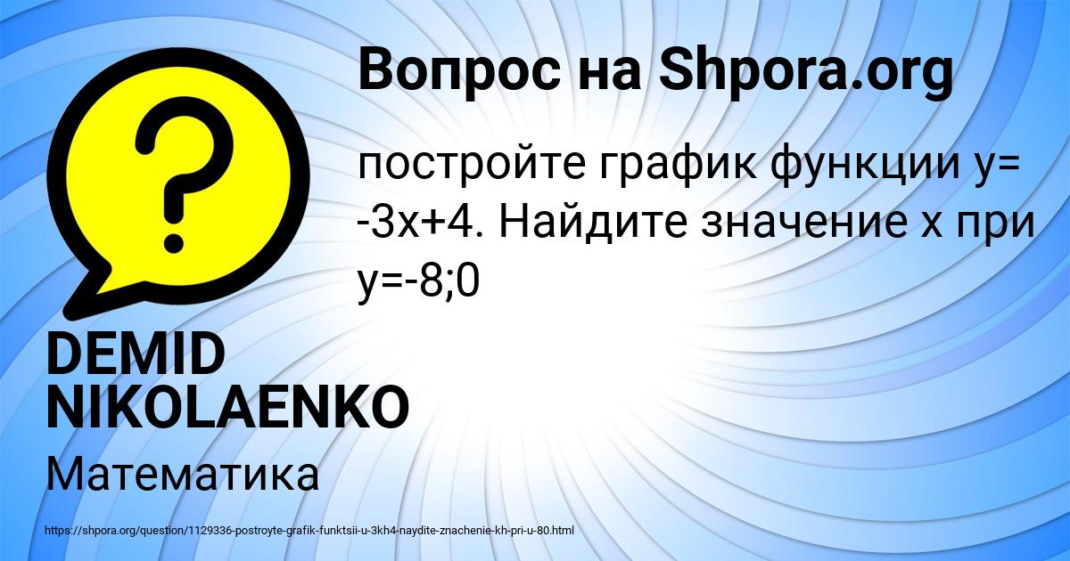 Картинка с текстом вопроса от пользователя DEMID NIKOLAENKO