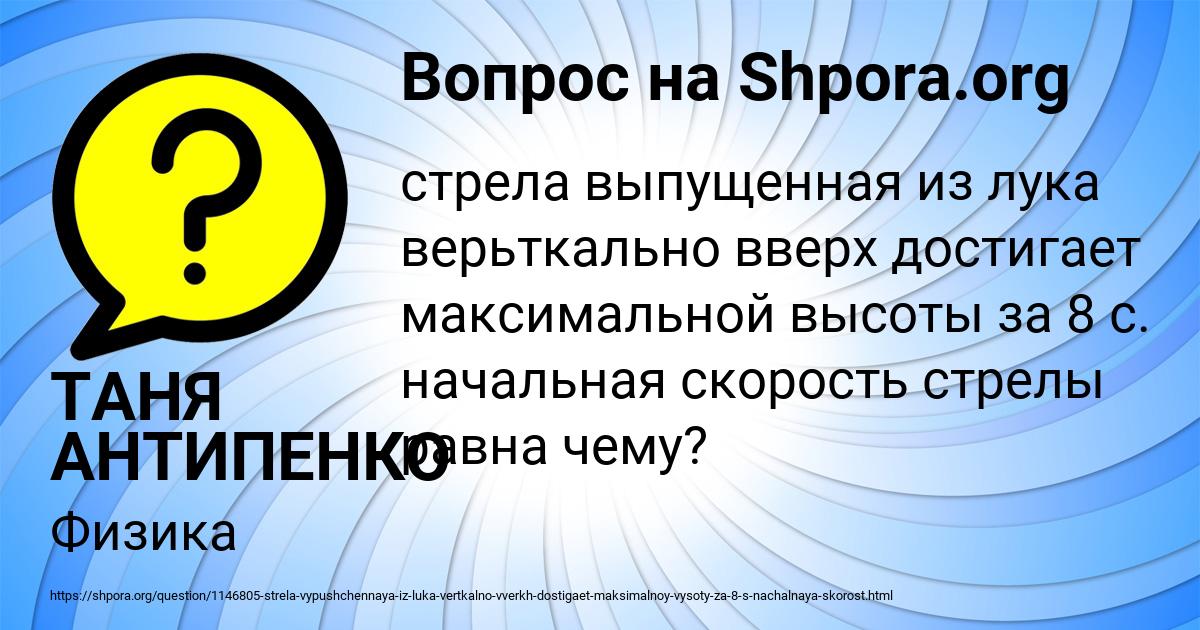 Картинка с текстом вопроса от пользователя ТАНЯ АНТИПЕНКО