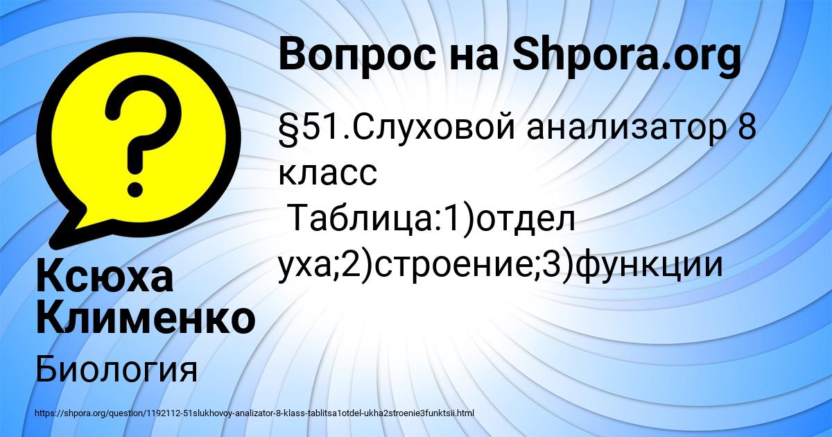 Картинка с текстом вопроса от пользователя Ксюха Клименко