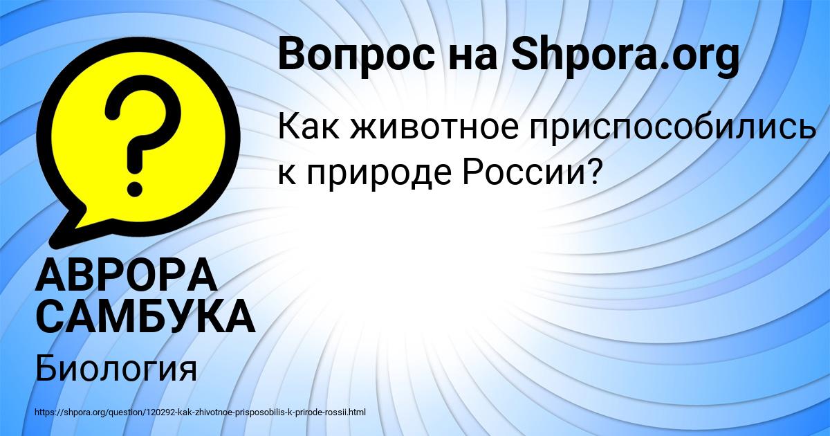 Картинка с текстом вопроса от пользователя АВРОРА САМБУКА