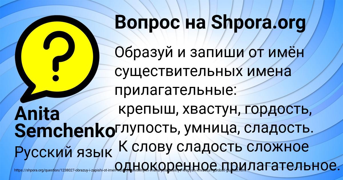 Картинка с текстом вопроса от пользователя Anita Semchenko