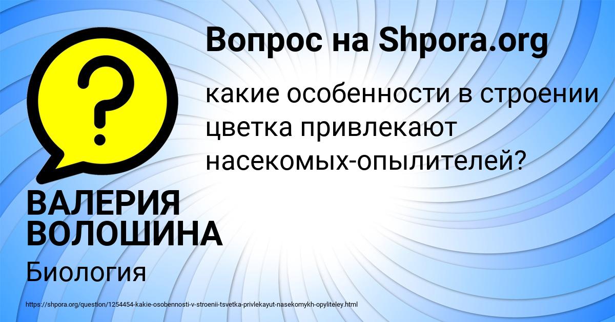 Картинка с текстом вопроса от пользователя ВАЛЕРИЯ ВОЛОШИНА
