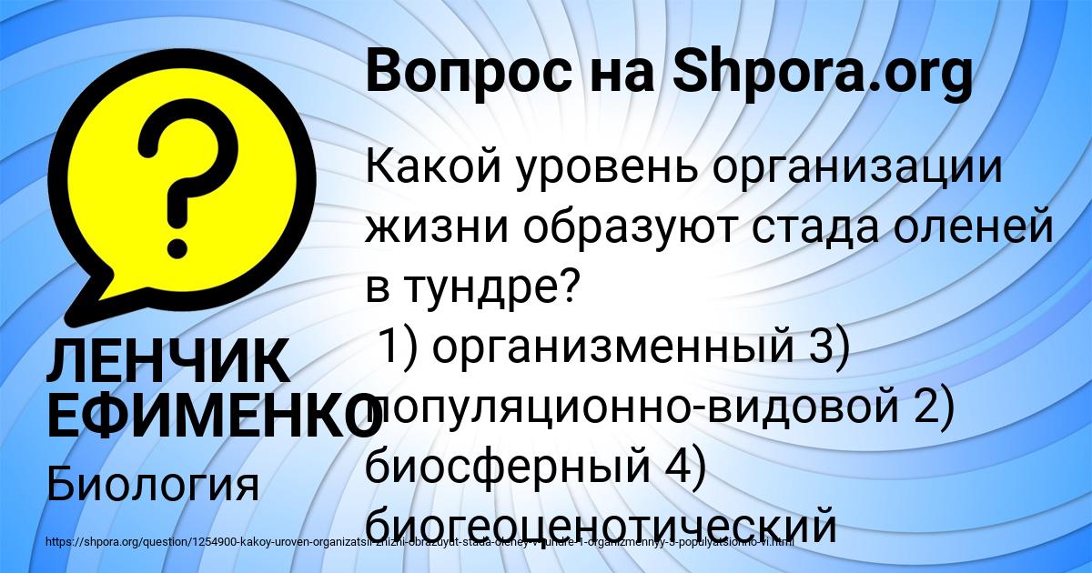 Картинка с текстом вопроса от пользователя ЛЕНЧИК ЕФИМЕНКО