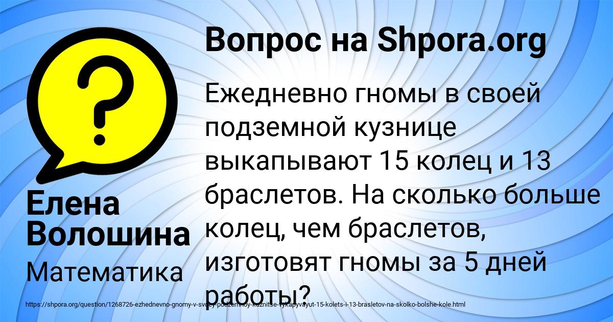 Картинка с текстом вопроса от пользователя Елена Волошина