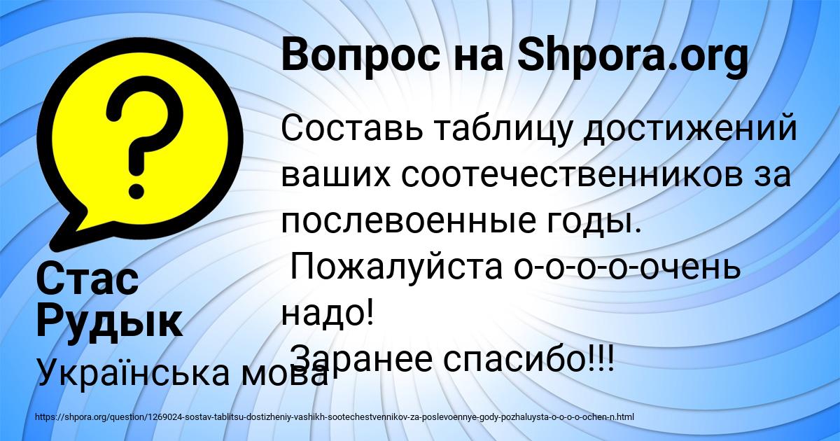Картинка с текстом вопроса от пользователя Стас Рудык
