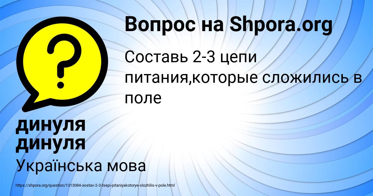 Картинка с текстом вопроса от пользователя динуля динуля
