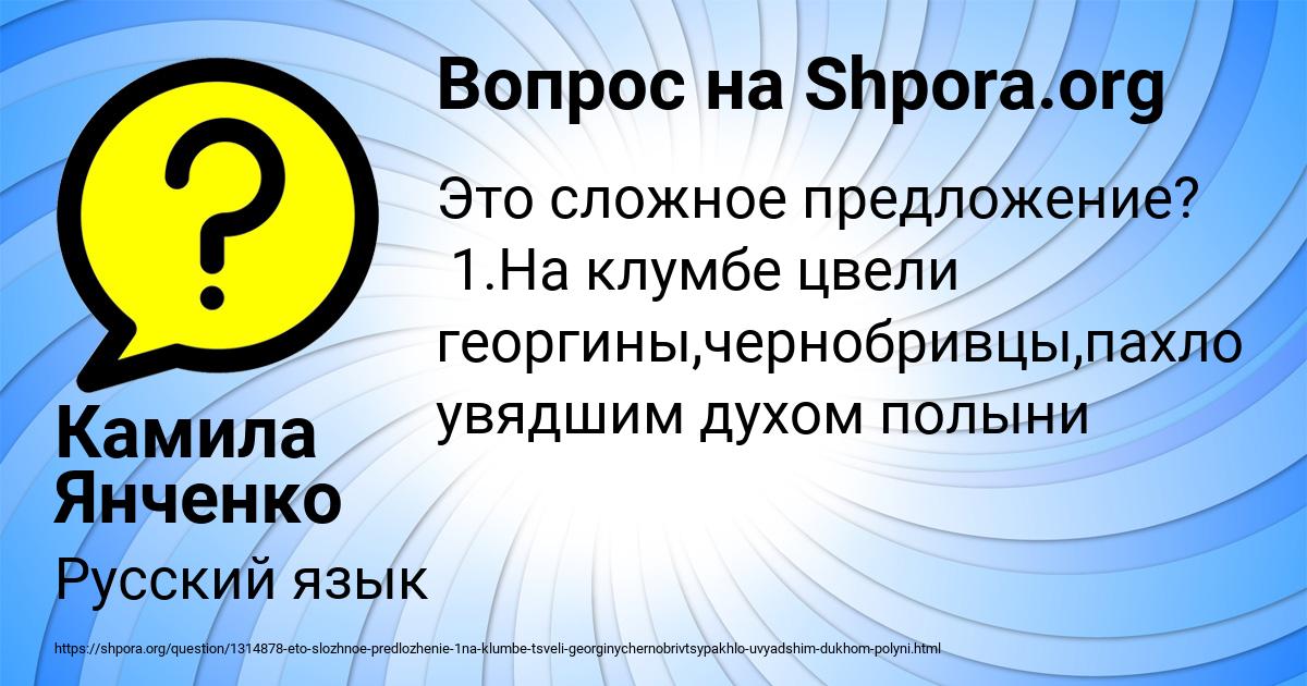 Картинка с текстом вопроса от пользователя Камила Янченко