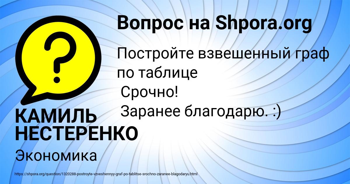 Картинка с текстом вопроса от пользователя КАМИЛЬ НЕСТЕРЕНКО