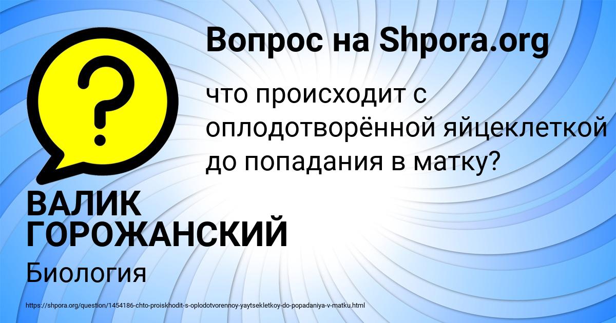 Картинка с текстом вопроса от пользователя ВАЛИК ГОРОЖАНСКИЙ