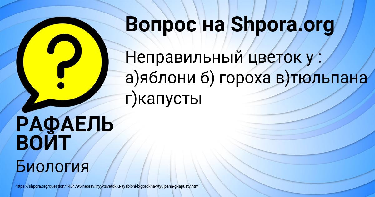 Картинка с текстом вопроса от пользователя РАФАЕЛЬ ВОЙТ