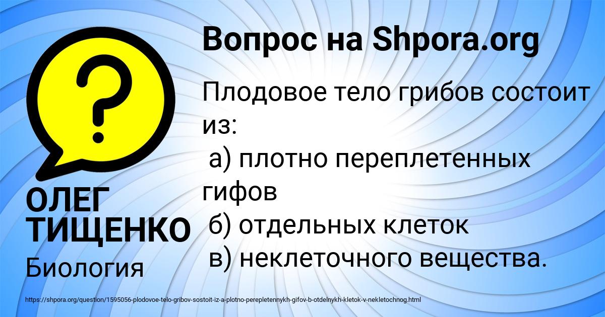 Картинка с текстом вопроса от пользователя ОЛЕГ ТИЩЕНКО