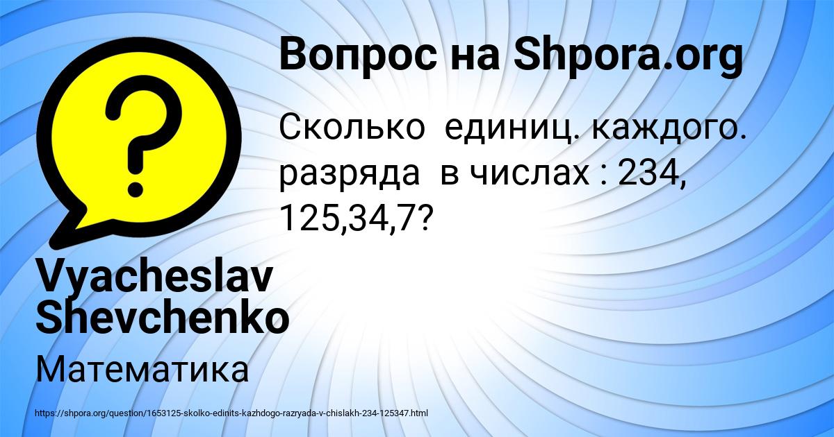 Картинка с текстом вопроса от пользователя Vyacheslav Shevchenko