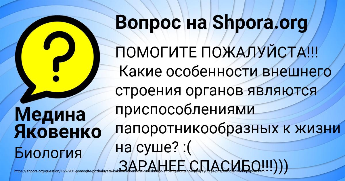 Картинка с текстом вопроса от пользователя Медина Яковенко