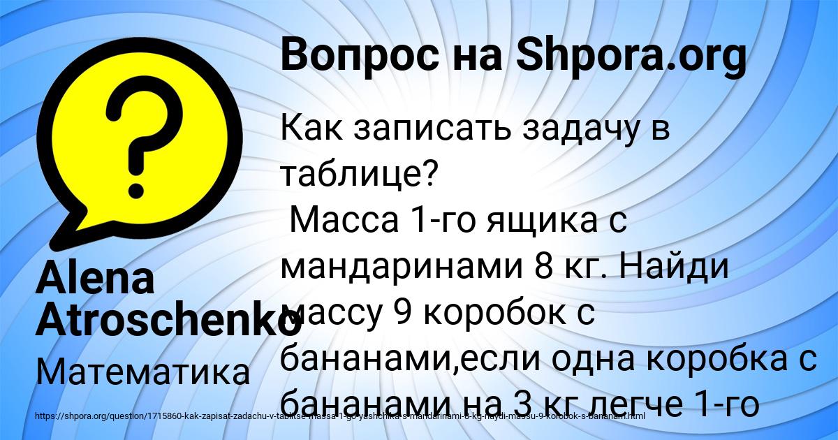 Картинка с текстом вопроса от пользователя Alena Atroschenko