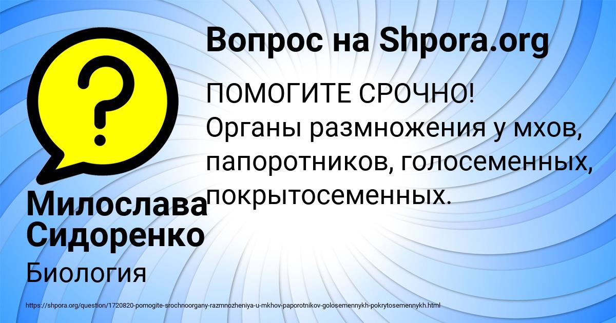 Картинка с текстом вопроса от пользователя Милослава Сидоренко