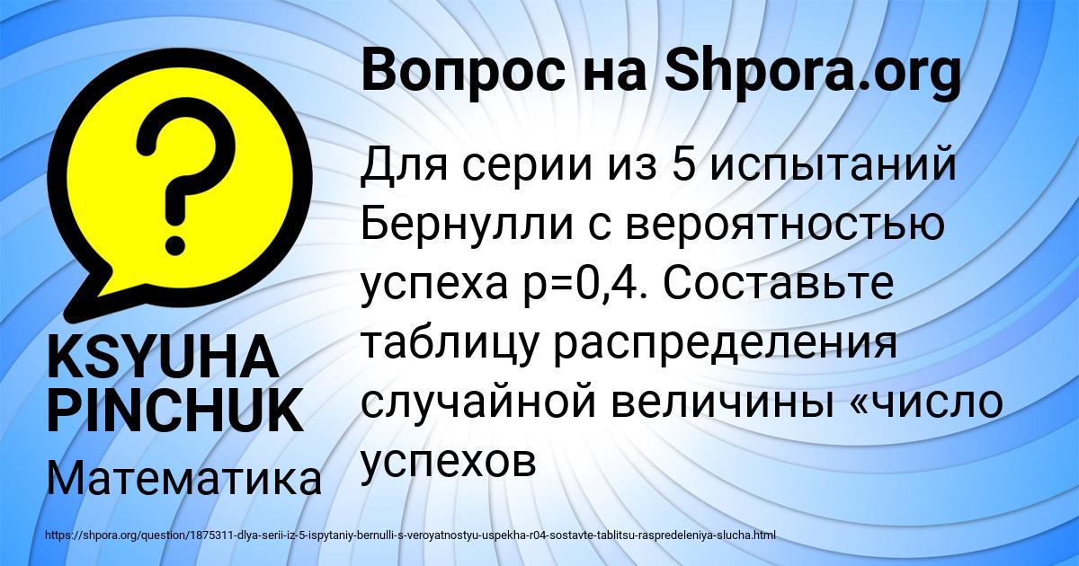 Картинка с текстом вопроса от пользователя KSYUHA PINCHUK