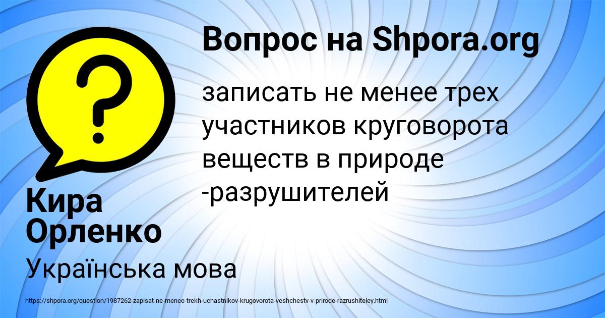 Картинка с текстом вопроса от пользователя Кира Орленко