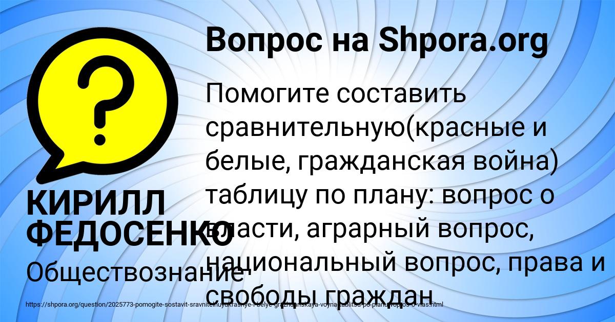 Картинка с текстом вопроса от пользователя КИРИЛЛ ФЕДОСЕНКО