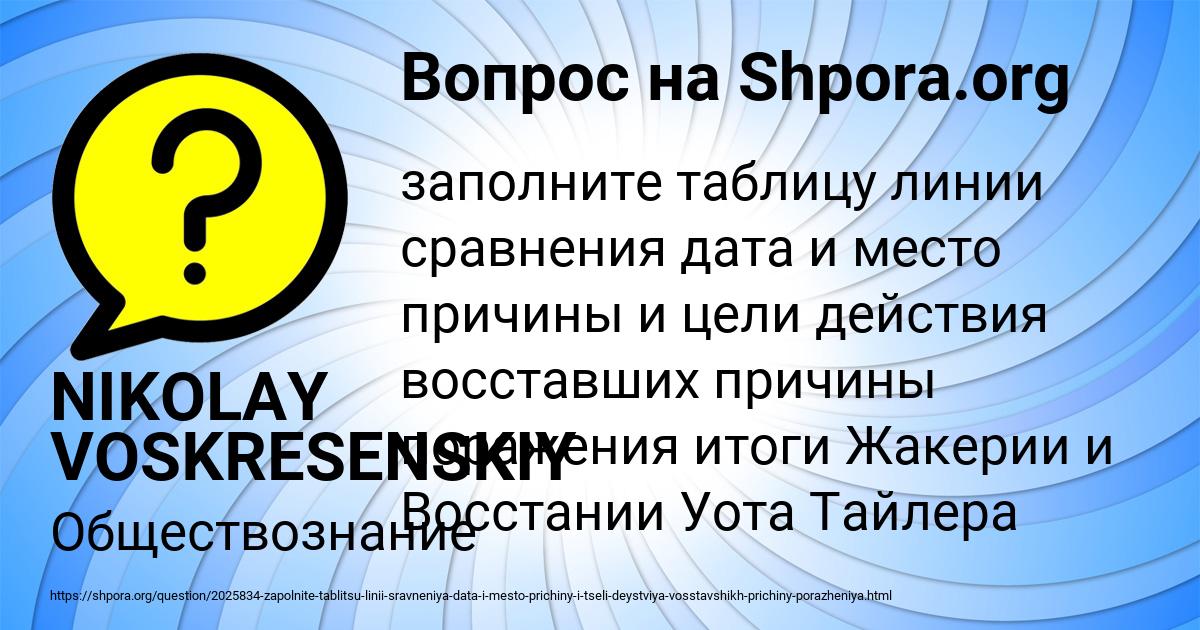 Картинка с текстом вопроса от пользователя NIKOLAY VOSKRESENSKIY