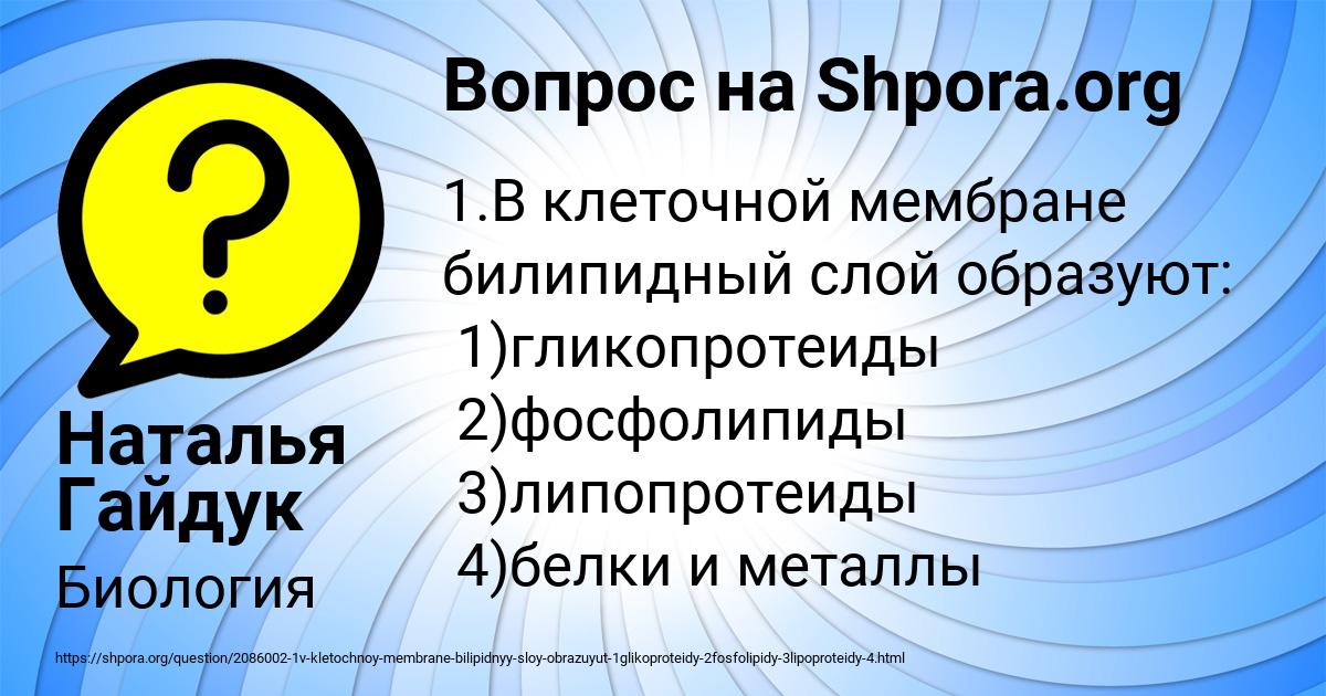 Картинка с текстом вопроса от пользователя Наталья Гайдук