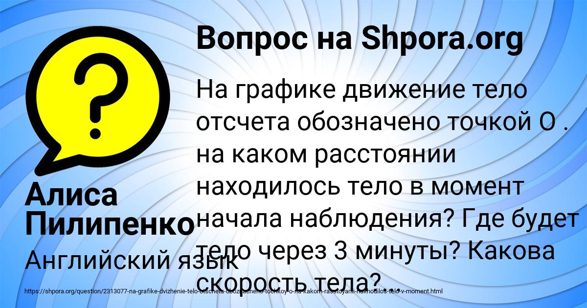 Картинка с текстом вопроса от пользователя Алиса Пилипенко