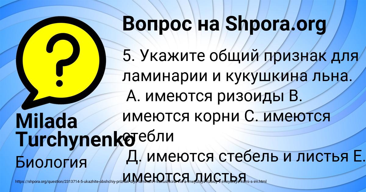 Картинка с текстом вопроса от пользователя Milada Turchynenko
