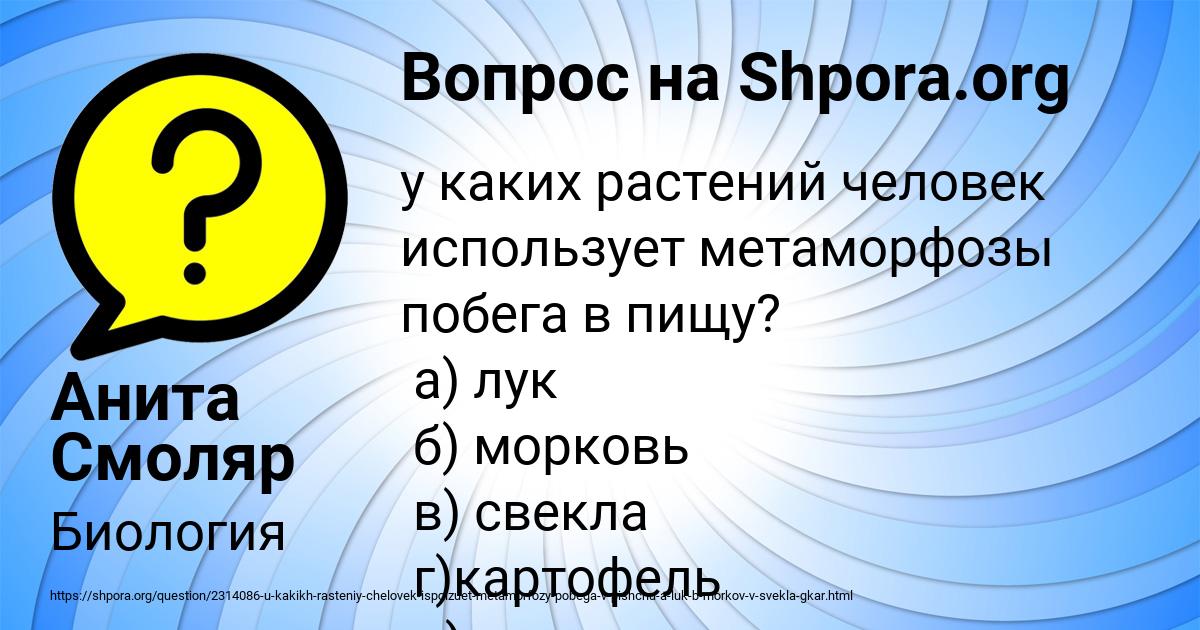 Картинка с текстом вопроса от пользователя Анита Смоляр