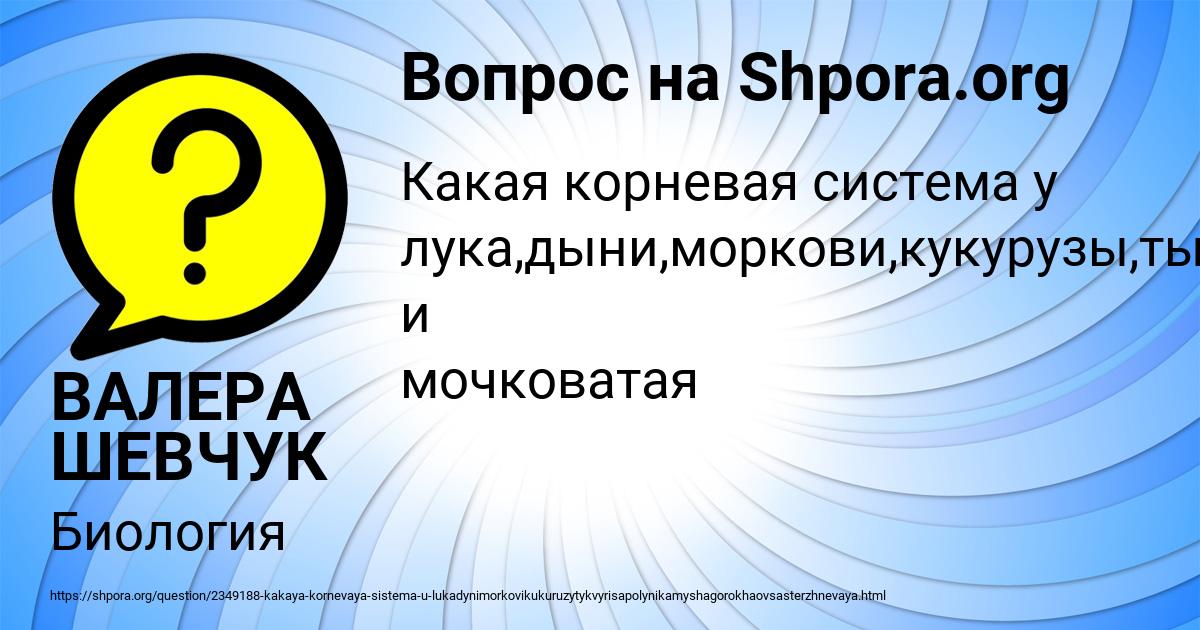 Картинка с текстом вопроса от пользователя ВАЛЕРА ШЕВЧУК