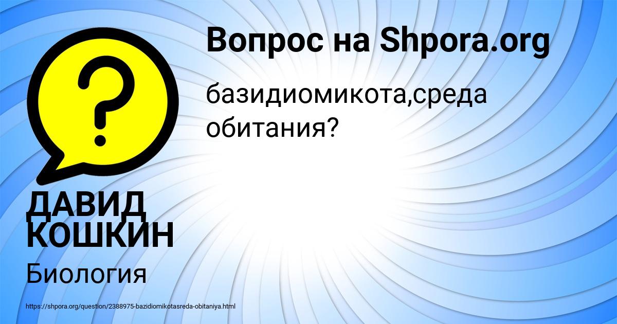 Картинка с текстом вопроса от пользователя ДАВИД КОШКИН
