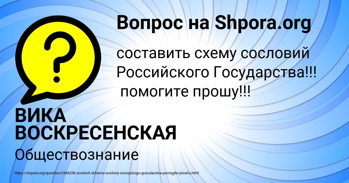 Картинка с текстом вопроса от пользователя ВИКА ВОСКРЕСЕНСКАЯ