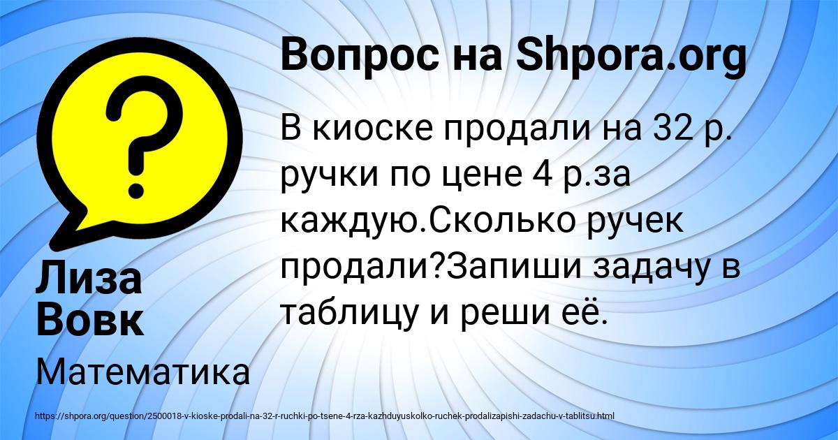 Картинка с текстом вопроса от пользователя Лиза Вовк