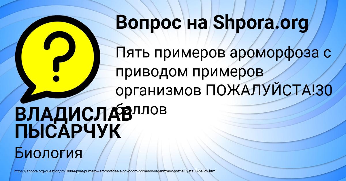 Картинка с текстом вопроса от пользователя ВЛАДИСЛАВ ПЫСАРЧУК