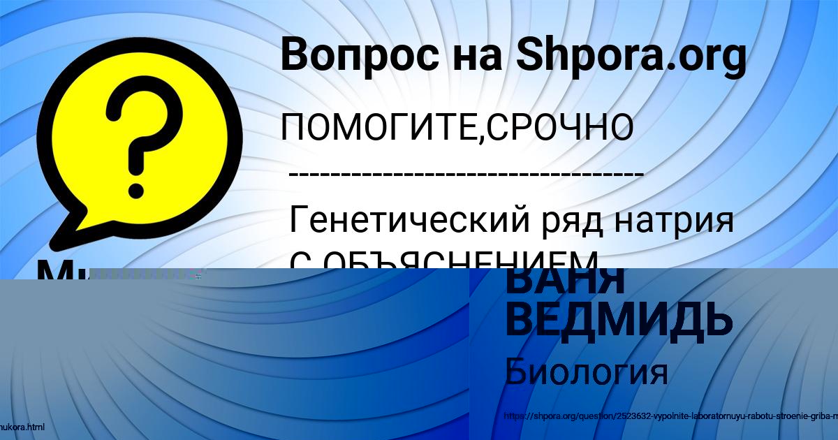 Картинка с текстом вопроса от пользователя ВАНЯ ВЕДМИДЬ