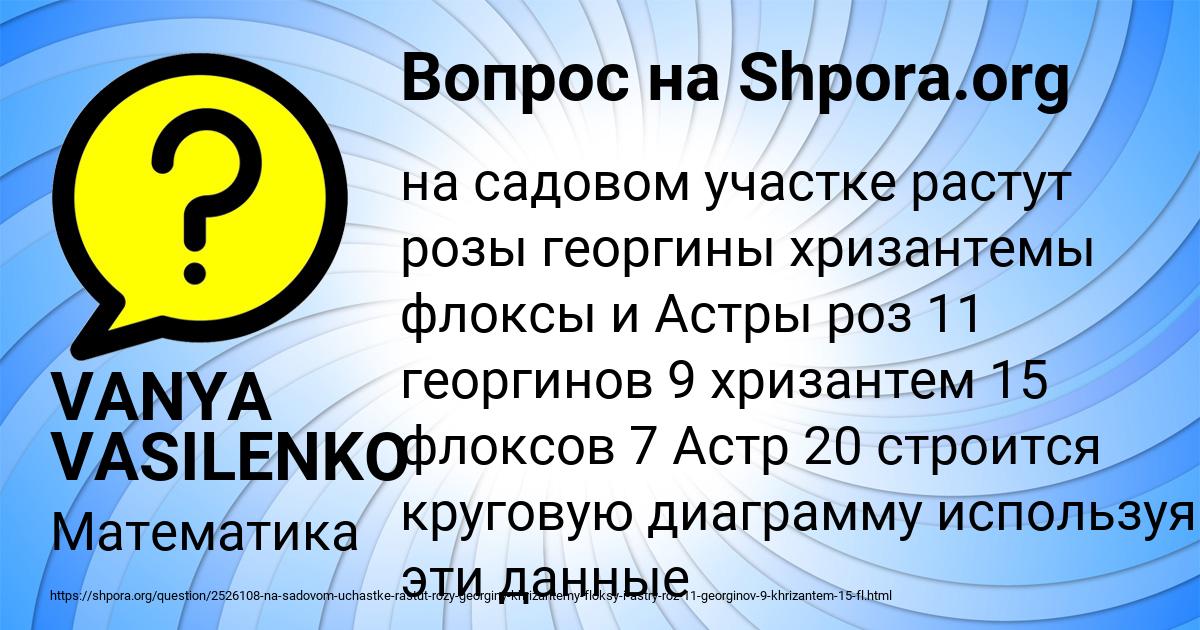 Картинка с текстом вопроса от пользователя VANYA VASILENKO