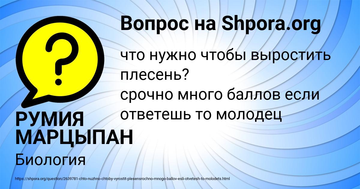 Картинка с текстом вопроса от пользователя РУМИЯ МАРЦЫПАН