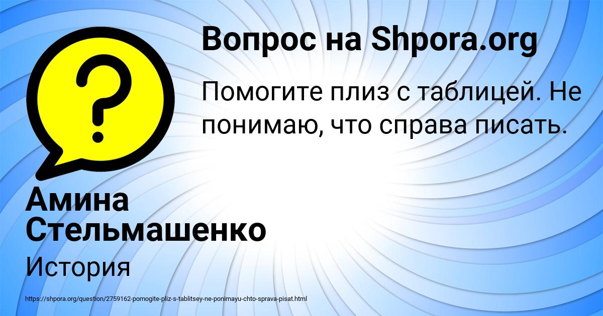 Картинка с текстом вопроса от пользователя Амина Стельмашенко