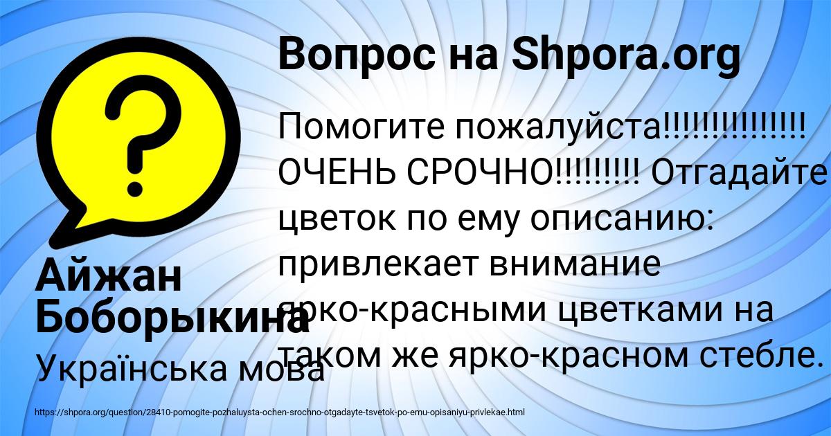 Картинка с текстом вопроса от пользователя Айжан Боборыкина
