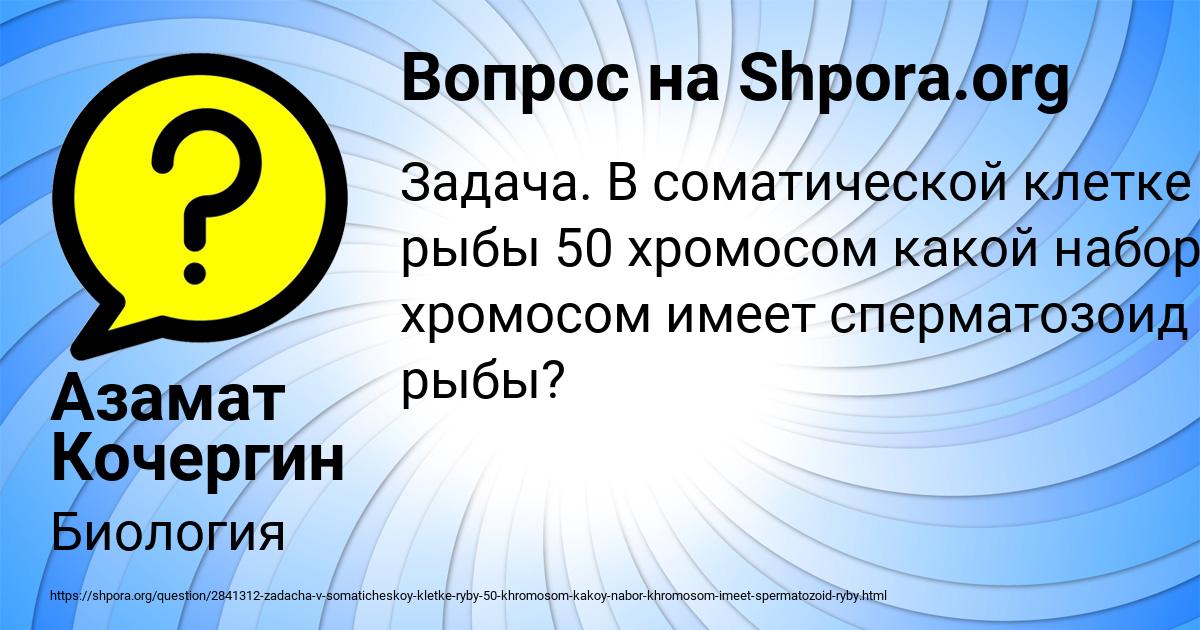 Картинка с текстом вопроса от пользователя Азамат Кочергин