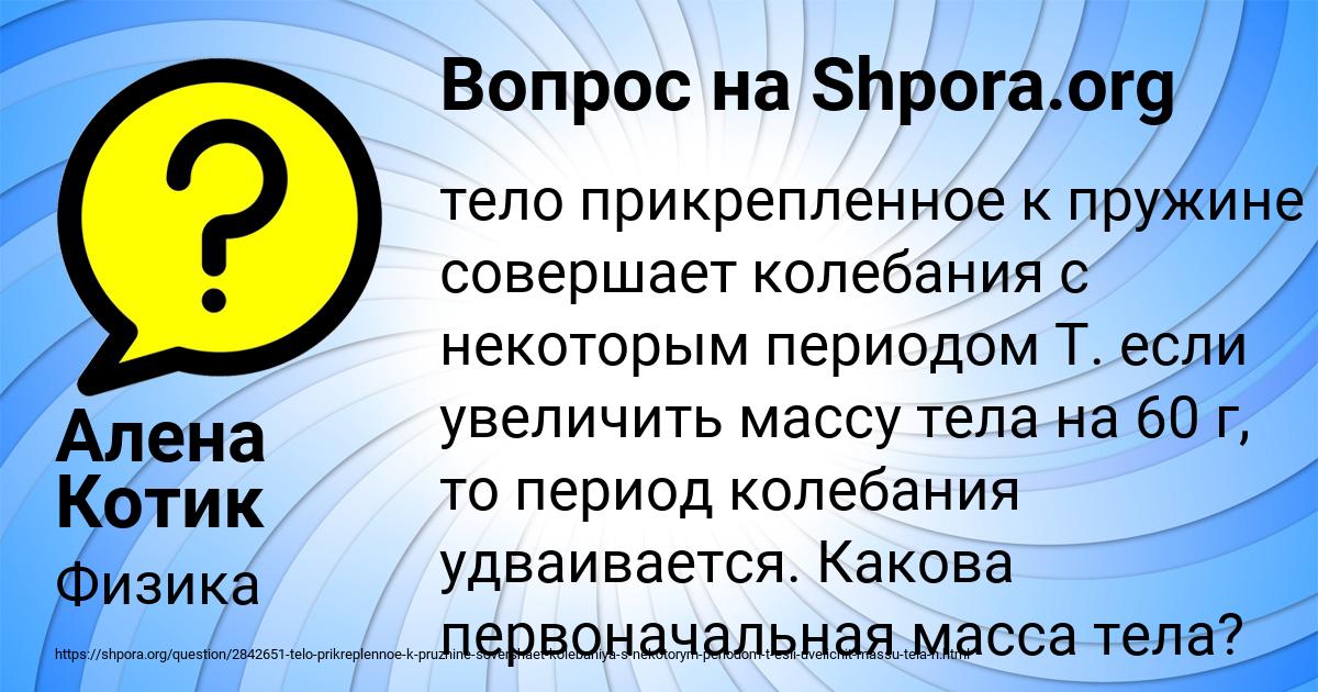 Картинка с текстом вопроса от пользователя Алена Котик