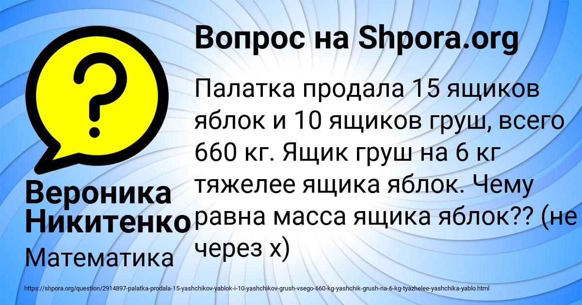 Картинка с текстом вопроса от пользователя Вероника Никитенко