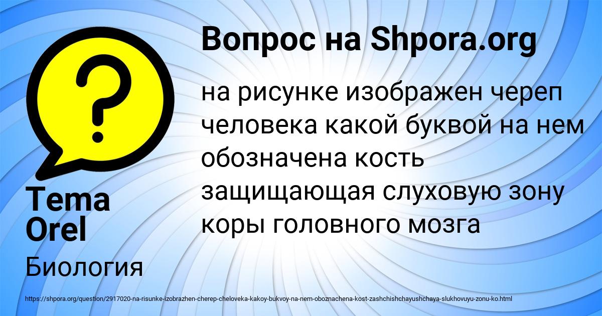 Картинка с текстом вопроса от пользователя Tema Orel