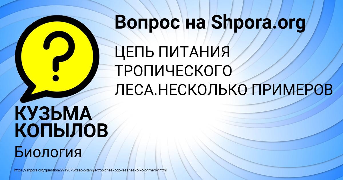 Картинка с текстом вопроса от пользователя КУЗЬМА КОПЫЛОВ