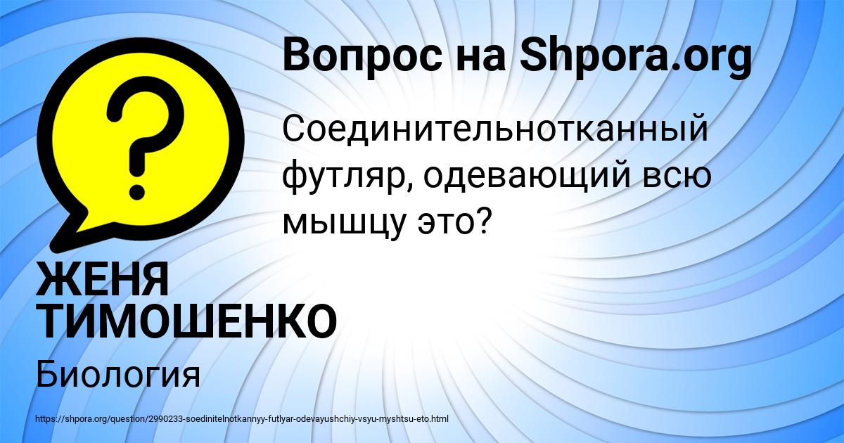Картинка с текстом вопроса от пользователя ЖЕНЯ ТИМОШЕНКО