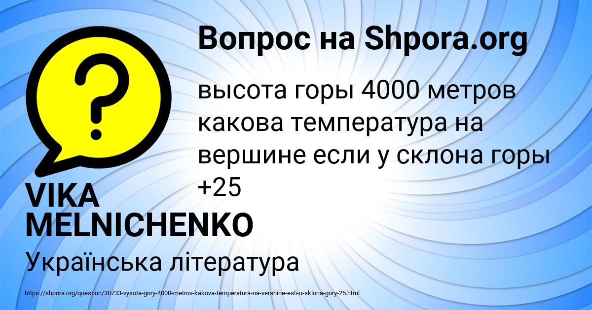 Картинка с текстом вопроса от пользователя VIKA MELNICHENKO
