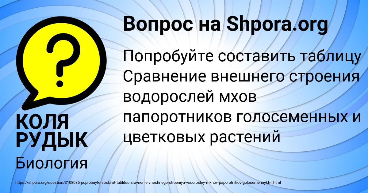 Картинка с текстом вопроса от пользователя КОЛЯ РУДЫК