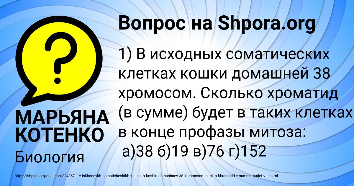 Картинка с текстом вопроса от пользователя МАРЬЯНА КОТЕНКО